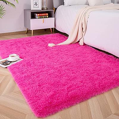 Soft Modern Pink Rugs Shaggy Fluffy Living Room Plush Carpets For Children  Bedroom Bed Floor Foot Mats Nursery Kids Play Rugs