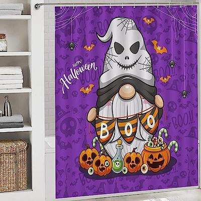  4PC Halloween Shower Curtain Set for Bathroom with Non