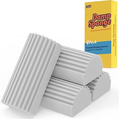  4 Pack Damp Dusting Sponge Duster, Grey Dust Cleaning Sponge,  Reusable Household Cleaning Sponge Tool for Blinds, floorboards, Fan  Blades, Vents, Glass, Railings, Mirrors : Health & Household