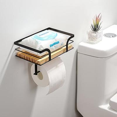 mDesign Modern Narrow 2-Tier Toilet Paper Roll Holder Stand - White/Natural