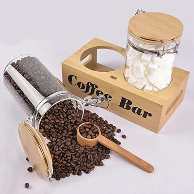 Glass Coffee Canister With Wood Lid -   Coffee canister, Sugar canister  set, Sugar canister