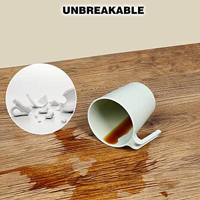 Unbreakable Wheat Straw Mugs with Handle, Set of 6 Reusable Plastic Coffee  Cups (3 Colors, 15 oz)
