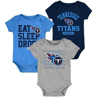 Tennessee Titans Newborn & Infant Little Champ Three-Piece Bodysuit, Bib &  Booties Set - Navy/Light Blue