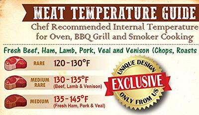 Hardwood Meat Temperature Magnet, Meat Smoking Guide Magnet, M