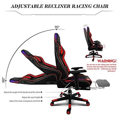 GTPLAYER Gaming Chair, Computer Chair with Footrest and Lumbar Support,  Height Adjustable Game Chair with 360°-Swivel Seat and Headrest and for  Office