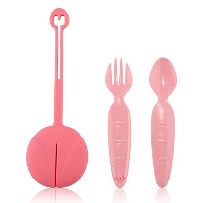 4 Portable Plastic Travel Cutlery Set With Case For Camping Picnic,  Reusable Spoon Fork Sets For Outdoor Tableware, Eco Friendly, Beige Green  Pink Blu