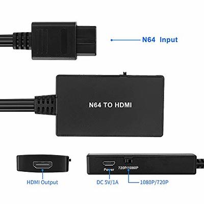 Tackston RCA to HDMI Converter, 1080P RCA Composite AV to HDMI Video  Converter Cable Compatible with Wii NES N64 PS2 Xbox 360 Sega Genesis VHS  VCR DVD