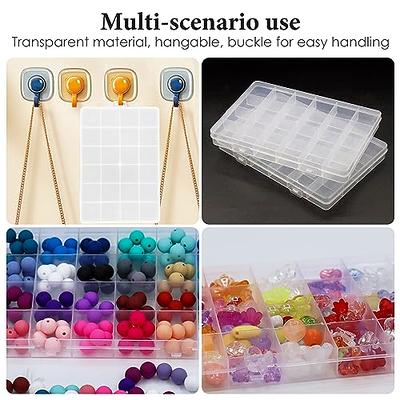 4 Sizes Jewelry Box Organizer Storage Container Plastic Organizer Box with  Adjustable Dividers for Beads Art DIY Crafts