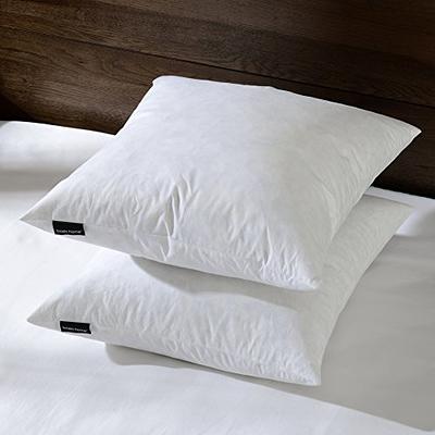 HITO 18x18 Pillow Inserts (Set of 2, White)- 100% Cotton Covering Soft  Filling Polyester Throw Pillows for Couch Bed Sofa