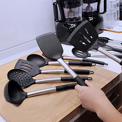 Silicone Cooking Utensil Set,Umite Chef Kitchen Utensils 15pcs Cooking Utensils Set Non-Stick Heat Resistan BPA-Free Silicone Stainless Steel Handle