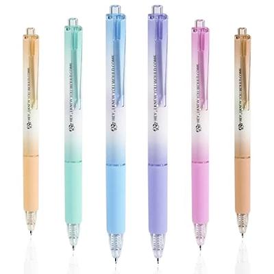 Writech Retractable Gel Ink Pens: 8ct Black Ink 0.5mm Fine Point Tip Pen  Comfort Grip Smooth Writing with Aesthetic Gradient Color Barrel for
