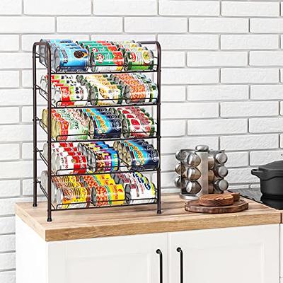 MOOACE 2 Pack Can Rack Organizer, 3 Tier Stackable Can Storage Dispenser  Holds up to 36 Cans, Can Organizer for Kitchen Cabinet Pantry, Bronze