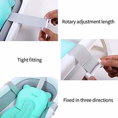 Newborn Bath Bed, Adjustable Baby Shower Mat Non-Slip Soft Padded Infant  Bathtub Support Foldable Baby Bath Seat Back Pillow Infant Bather Floating