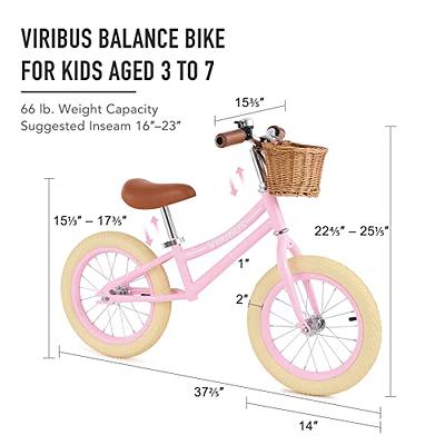 Viribus Balance Bike 14 Inch Balance Bike for 3 4 5 6 Year Old