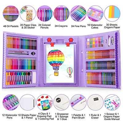 litokido unicorns gifts for girls - exquisite art case set - painting,  drawing, coloring art kit for kids 