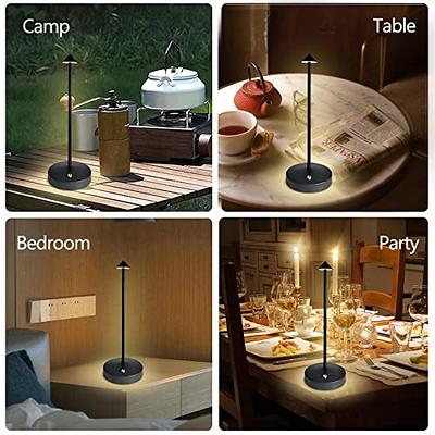 Cordless Rechargeable Battery Operated Table Lamp - Black