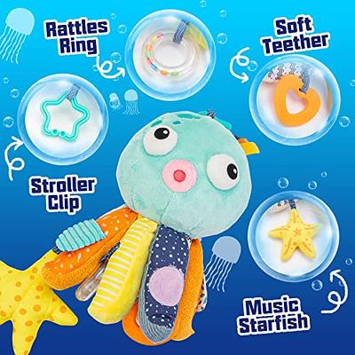 Baby Toys for 0 3 6 9 to 12 Months, Soft Hanging CarSeat Toys with Crinkle  Rattles Teether, Infant Newborn Stroller Crib Toy Sensory Activity Music  Plush Animal for Babies Boys Girls Gift, Octopus - Yahoo Shopping