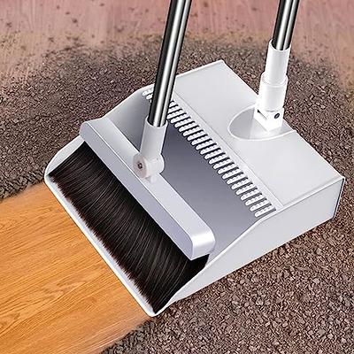 JEHONN Stand Up Store Broom and Dustpan Set, Long Handle Lightweight Upright  Standing Sweep Set for Home Room Kitchen Office Lobby - Yahoo Shopping