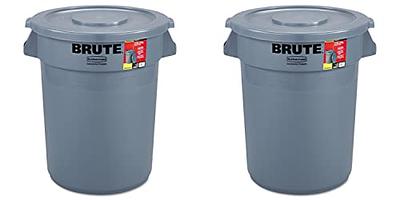 Rubbermaid Commercial Products Brute Tote Storage Container With Lid, 20-  Gallon, Gray (FG9S3100GRAY) Pack of 1