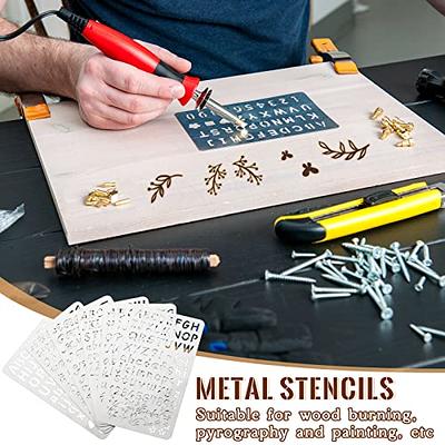 6 Pcs Mixed Letter Number Metal Stencils Plant Wood Stencils Templates  Alphabet Symbol Stainless Steel Stencils for Wood Carving Drawing Engraving  Scrapbooking Journal Craft DIY (Letter Style) - Yahoo Shopping