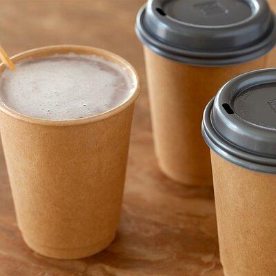 12 oz Kraft Paper Coffee Cup - Ripple Wall - 3 1/2 x 3 1/2 x 4 1/4 - 500  count box