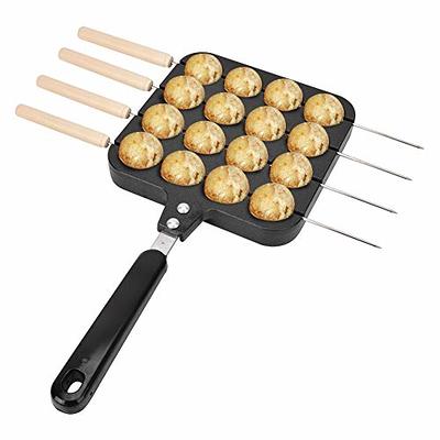 16 Hole Cast Iron Takoyaki Pan Cast Iron Skillet Nonstick Takoyaki Pan  Cooking Mould Tray Kitchen Accessories For Baking Octopus Ball Egg Puffs