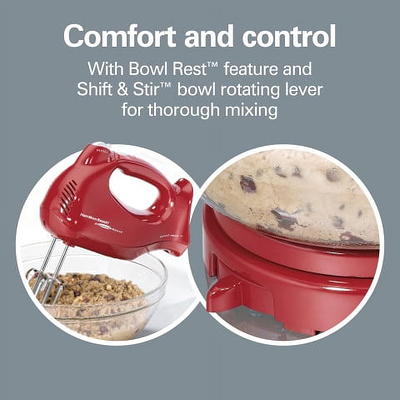 Hamilton Beach Stand Mixer in Red with 4 qt. Stainless Steel Bowl