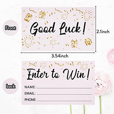 Enter to Win Cards - (Pack of 100) Rose Gold Foil Letterpress 3.5 x 2  Raffle Tickets Contest Entry Card Lucky Draw Blank Member ID 