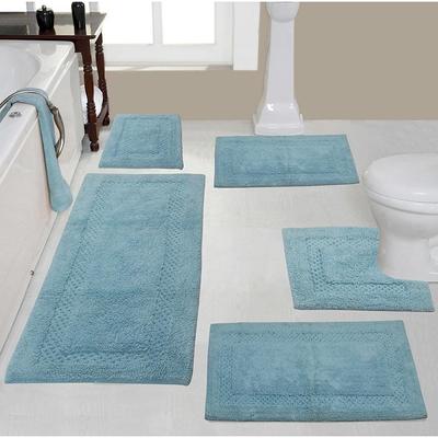 Home Weavers Double Ruffle 17 x 24 Bath Rug - Blue