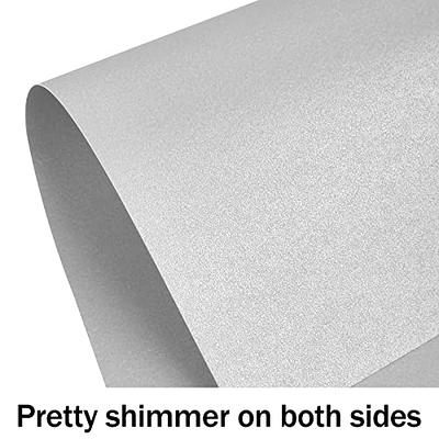 Shine SILVER - Shimmer Metallic Card Stock Paper - 8.5 x 11 - 92lb Cover (2