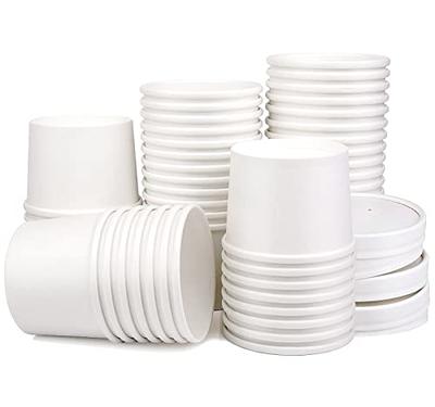 Comfy Package 8 oz. Paper Food Containers With Vented Lids, To Go Hot Soup  Bowls, Disposable Ice Cream Cups, White - 25 Sets