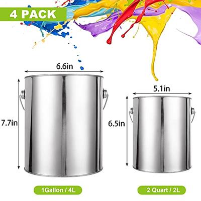 AKOLAFE 4 Pack Empty Paint Cans with Lids 1 Gallon Paint Can with Lids &  Handles (