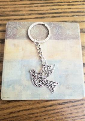 Rose Gold Butterfly Keychain Filigree Crystal Purse Charm