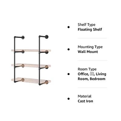 Yuanshikj 2Pc (42 Tall,12 deep) Industrial Wall Mount Iron Pipe Shelf  Shelves Shelving Bracket Black Bookshelf DIY Storage offcie Room Kitchen (2  Pcs 4Tier Hardware Only) - Yahoo Shopping