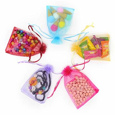 100PCS Small Mesh Bags Drawstring 3x4,Sheer Organza Bags Drawstring for  Jewelry, Mesh Party Wedding Favor Bags for Small Business,Candy,Bracelet