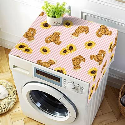 Washer and Dryer Covers for the Top, Magnet Non-slip Washing Machine Cover,  Washer Cover with 8 Storage Pocket, 79 x 22 Inches Washer Top Protector