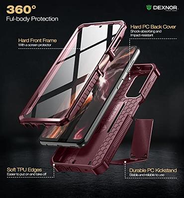 Dexnor for Samsung Galaxy S21 Ultra Case, [Built in Screen Protector and  Kickstand] Heavy Duty Military Grade Protection Shockproof Protective Cover