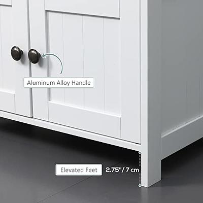 kleankin Under-Sink Bathroom Sink Cabinet, Storage Unit with U-Shape and  Adjustable Internal Shelf, White