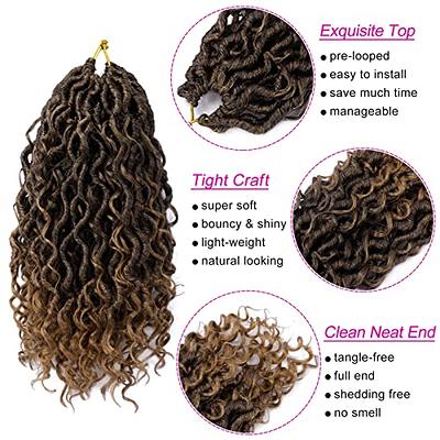 Goddess Locs Crochet Hair 12 Inch, 7 Packs Faux Locs Crochet Hair for Black  Women, Boho Locs Crochet Braids Pre Looped River Locs Crochet Hair with  Curly Ends (…