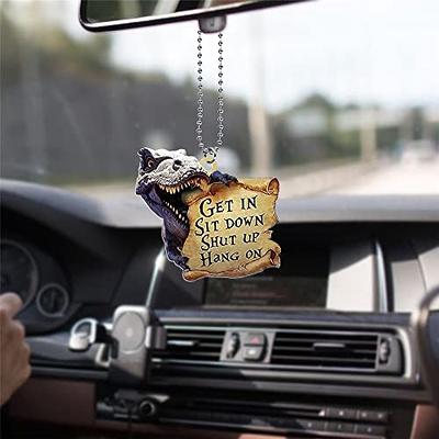 Dinosaur Car Rear View Mirror Charm,Car Mirror Hanging Ornament