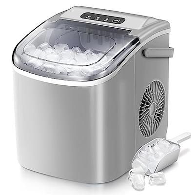 SOUKOO 2 in 1 Countertop Water Ice Maker, 48lbs Daily Ice Cube  Makers,Stainless Steel,Tabletop Ice Maker Machine with a Scoop and a 4.5  Pound Storage