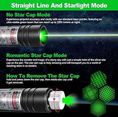Green Laser Pointer High Power Laser Pointer Long Range Laser Light Pointer  USB Rechargeable Green Strong Laser Pointer for Presentations Outdoor