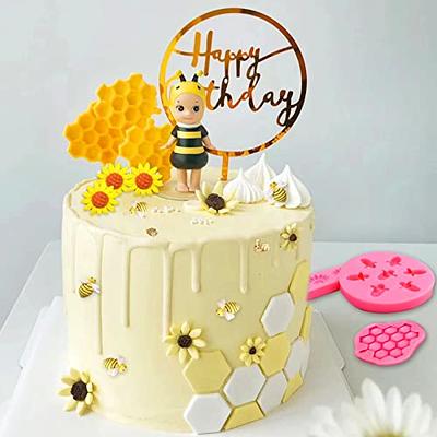 Fondant / Gum Paste Bees Cake or Cupcake Topper. Edible Bees