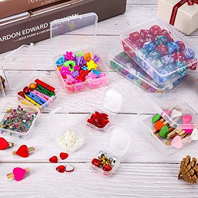 Thintinick 6 Pack Rectangular Clear Plastic Storage Containers Box with  Hinged Lid for Beads and Other Small Craft Items (6.1 x 2.56 x 1.18 inch)