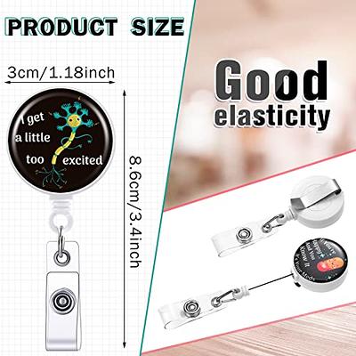1PC Art Badge Reel, Cute Badge Holder Retractable with ID Clip for Nurse  Accessories for Work, Funny Badge Holder Reels