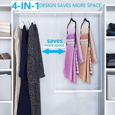 4-Tier Skirt Hangers with Clips Pant Hangers Space Saving Multiple