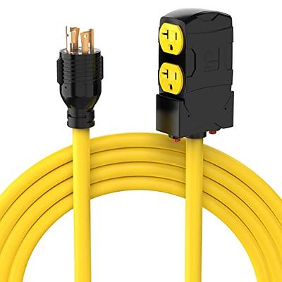  Yodotek 40FT Heavy Duty Generator Locking Power Cord NEMA  L14-30P/L14-30R,4 Prong 10 Gauge SJTW Cable, 125/250V 30Amp 7500 Watts  Yellow Generator Lock Extension Cord with UL Listed : Patio, Lawn 