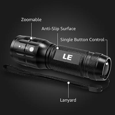 Lighting EVER LED Flashlights High Lumens, Small Flashlight, Zoomable,  Waterproof, Adjustable Brightness Flash Light for Outdoor, Emergency, AAA