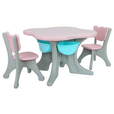 In/Outdoor 3-Piece Plastic Children Play Table & Chair Set