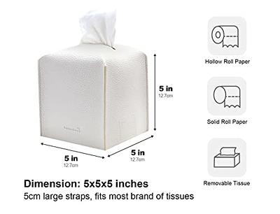 PENGLONG Tissue Box Cover 5X5X5'' PU Leather Tissue Holder Square Tissue  Cube Box Organizer for Bathroom Vanity Countertop, Car, Night Stands,  Office, Home, Kitchen (1Pack, White) - Yahoo Shopping